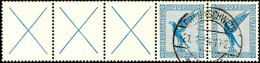 X+X+X+20 Pf., Flug 1930, Waager. Zusammendruck, Gest. "BRAUNSCHWEIG 21.2.34", Mi. 200,-, Katalog: W21.3 OX X X... - Sonstige & Ohne Zuordnung