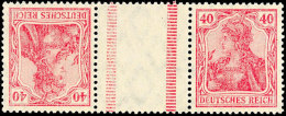 Germania 1921, 40 Pfennig Germania Lilakarmin + Z + 40 Pfg Germania Lilakarmin, Poröser Druck, Tadellos... - Other & Unclassified