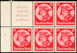 Fridericus 1933, 12 Pf., Heftchenblatt Durchgezähnt, Postfrisch, Mi. 120,-, Katalog: HBl.75A0 **Fridericus... - Sonstige & Ohne Zuordnung