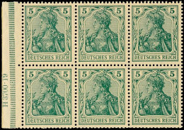 Germania 1919, 5 Pf. Kriegsdruck, Heftchenblatt Mit HAN 3700.19, Nicht Durchgezähnt, Postfrisch, Farbsign.,... - Other & Unclassified