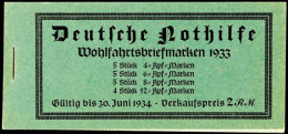 Nothilfe (Wagner) 1933, Markenheftchen 34.1, Postfrisch, Mi. 900.-, Katalog: MH34.1 **Help In Need (Wagner)... - Markenheftchen