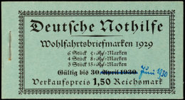 Nothilfe 1929, Gültigkeitsdauer Handschr. Korrigiert, Postfrisch (H-Blätter Leichte Anhaftungen), Mi.... - Booklets