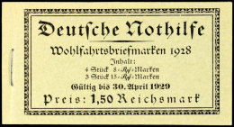 Nothilfe 1928, Komplettes Markenheftchen, Werbefeld A2, Postfrisch (leichter Öffnungsbug), Mi. 800.-, Katalog:... - Booklets