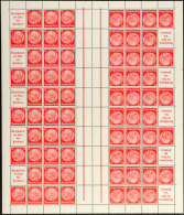 Hindenburg 1936/37, A10+12 Pf., Markenheftchenbogen Postfrisch (teils übliche Leichte Kalanderbüge), Mi.... - Other & Unclassified