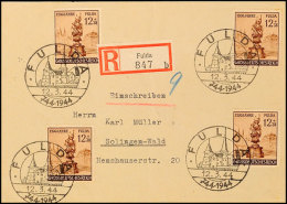 4x 12 Pfg Fulda Auf Einschreiben Mit Anlassbezogenem Sonderstempel 12.3.44 Nach Solingen-Wald, Ank.-Stpl 15.4.44.... - Other & Unclassified