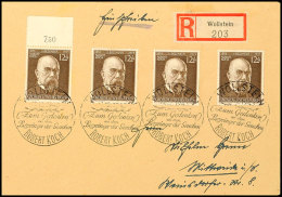 4x 12 Pfg Robert Koch Auf Einschreiben Mit Amtlich Vordatiertem Ersttagsstempel Wollstein 11.12.43 Nach Mittweida,... - Other & Unclassified