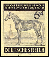 6+4 Pf Rennpferd, Geschnittener Probedruck Auf Dünnem, Gelblichen Kunstdruckpapier, Gepr. Ludin BPP, Mi.... - Other & Unclassified