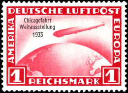 1 Reichsmark Bis 4 Reichsmark, Chicagofahrt 1933, 3 Werte Kpl. Ungebraucht, Mi. 1.200,-, Katalog: 496/98 *1... - Other & Unclassified