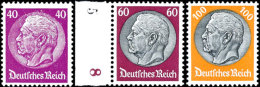 3 Bis 100 Pf. Hindenburg Mit Wasserzeichen 2 Bis Auf Drei Billige Werte (4, 6 Und 8 Pf.) Komplett Tadellos... - Other & Unclassified