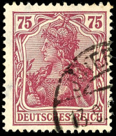 75 Pf Germania In B-Farbe Tadellos Gestempelt, Tiefst Gepr. Oechsner BPP Und Infla, Mi. 180,--, Katalog: 197b... - Other & Unclassified