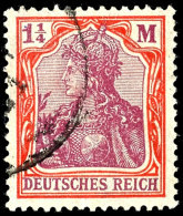 1 1/4 M. Germania Mit Vierpass-Wasserzeichen, Tadellos, Gestempelt, Gepr. Peschl/Infla, Katalog: 151Y O1 + M.... - Other & Unclassified