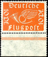 10 Pfg Flugpost 1919, Wolkiges, Wasserzeichenähnliches Papier, Tadellos Postfrisch, Fotobefund Dr. Oechsner... - Other & Unclassified