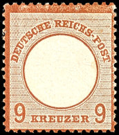 1872, 9 Kr. Sauber *, Rücks. Zwei Braune Flecken, Die Aber Vorderseitig Nicht Durchschlagen, Sonst Pracht,... - Other & Unclassified