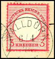 3 Kreuzer Großer Schild, Karmin, Plattenfehler VII "unterbrochener Heller Strich Im Rahmen Unten" (Feld 29),... - Other & Unclassified