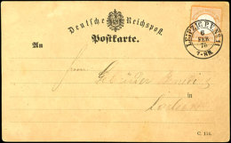 ½ Gr. Orange, Plattenfehler "S In Groschen Gebrochen" , Auf Postkarte Von "LEIPZIG P.V.No 11 6 Feb.75" (K2)... - Other & Unclassified