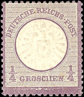 1/4 Gr. Großer Schild, Grauviolett, Mit Plattenfehler, Farbfrisch, Ungebraucht, Arge 250,-, Katalog: 16I... - Other & Unclassified