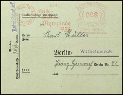 8 Pfg. Absender-Freistempel/BERLIN-REINICKENDORF-OST 1 3.4.36 Der Stadt Berlin Mit Werbung "Berlin-Stadt Der... - Sonstige & Ohne Zuordnung