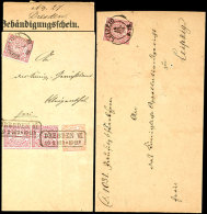 ½ Gr. Mit 3mal 1 Gr., Bzw. 2 Gr. Mit 2mal 1 Gr., 2 Behändigungsscheine Von KLINGENTHAL Nach Dresden,... - Other & Unclassified