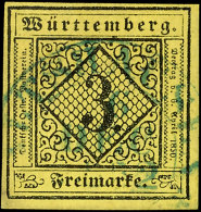 "ALTSHAUSEN 6 DEC. 1852", Blauer Steigbügelstempel, Zentrisch Auf Voll/breitrandigem Kabinettstück 3 Kr.,... - Other & Unclassified