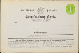 1 Kr. Grün, Korrespondenzkarte F/A, Ungebraucht, Mi. 60.-, Katalog: P6 BF1 Kr. Green, Correspondence Card... - Other & Unclassified