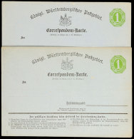 1 Kr. Bläulichgrün Und Hellblau, Korrespondenzkarte, Tadellos Ungebraucht, Mi. 45.-, Katalog: P4a,b... - Other & Unclassified