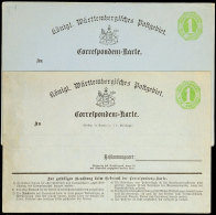 1 Kr. Grün, Beide Korrespondenzkarten, Ungebraucht, P 1  Leichte Mängel, Mi. 58.-, Katalog: P1,P3 BF1... - Other & Unclassified