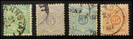 Freimarken Mi. 44b, 45b, 47b Und 48b, Alle Tadellos, Gestempel, Gepr., Mi. 235,-, Katalog: Ex44b/48b OPostal... - Sonstige & Ohne Zuordnung