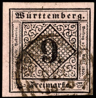 9 Kr. A. Mattrötlichkarmin, Farbfrisches, Allseits Breit- Bis Sehr Breitrandiges Kabinettstück, Tiefst... - Other & Unclassified