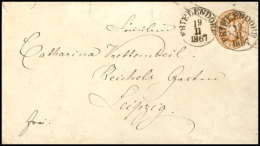 "FRIELENDORF 19.11.1867", EKr. In Schwarz, Zwei Klare Abschläge Auf Preußen Ganzsachenumschlag 3 Sgr.... - Other & Unclassified