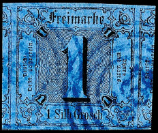 1 Sgr. Schwarz Auf Blau, Riesenrandig Links Und Rechts Mit Großen Teilen Der Nebenmarken, Blauer 4-Ring "292"... - Sonstige & Ohne Zuordnung