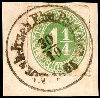 "Elmsh.-Itzeh. Ebn.-Post-Bur. 30.10.1865", Klar Und Komplett Auf Pracht-Briefstück Mit 1 1/4 S. Olivgrün... - Schleswig-Holstein
