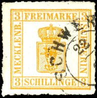 3 S In Type II Tadellos Gestempelt, Fotobefund Berger BPP: "echt Und Einwandfrei", Mi. 380,-- Attest/Certificate:... - Mecklenburg-Schwerin