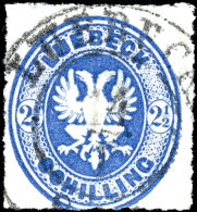 2 1/2 S Ultramarin Tadellos Gestempelt, Mi. 500,--, Katalog: 11A O2 + S Ultramarine Neat Cancelled, Michel... - Luebeck