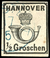 1/2 Gr. Schwarz Tadellos Gestempelt, Tiefst Gepr. Pfenninger, Mi. 250,--, Katalog: 17y O1 / 2 Gr. Black Neat... - Hannover