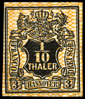 1/10 Thaler Tadellos Ungebraucht Mit Teilgummi, Mehrfach Signiert, Mi. 450,-- Für Ohne Gummi, Bzw. 900,--... - Hanover