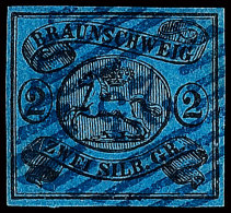 "23" - Hohegeiss, Klar Und Zentrisch In Blau Auf 2 Sgr. Schwarz Auf Blau, Allseits Vollrandig, Pracht, Katalog: 7a... - Brunswick