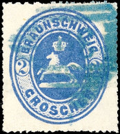 2 Gr. Ultramarin, Blau Gestempelt, Gepr. Pfenninger, Mi. 160,-, Katalog: 19 O2 Gr. Ultramarine, Blue Used,... - Braunschweig