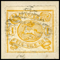 1 Sgr. Mit Durchstich 16 Tadellos Auf Briefstück, Kabinett, Mi. 180,--, Katalog: 14A BS1 Sgr. Rouletted 16... - Braunschweig