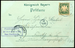 Posthilfsstelle Altenstein, Taxe Pfarrweisach, Glasklar Auf Litho-AK Von Altenstein, Entwertet Mit Bahnpoststempel... - Other & Unclassified