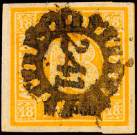 18 Kr. Gelborange, Breitrandig, Klarer Zentrischer GMR "241", Katalog: 7 O18 Kr. Yellow Orange, With Wide... - Other & Unclassified