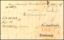 1860, Stadtsteinach, Paketbegleitbrief Mit Aufkleber (67x26 Mm) Nr. 195, Tadellos  BF1860, Stadtsteinach,... - Other & Unclassified