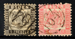 "164" (Einring) - BAHNPOST, Je Zentrisch Klar Auf 1 Kr. Schwarz (Mängel + Rep.) Und 3 Kr. Rosa (helle Stelle),... - Other & Unclassified