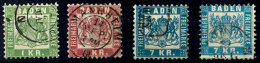 1 Kr., 3 Kr. Und 7 Kr. In Beiden Farben Je Tadellos Gestempelt, Kabinett, Mi. 195,--, Katalog: 23/25a+b O1 Kr.,... - Other & Unclassified