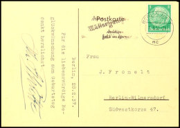 Schütte, Original-Unterschrift Als Danksagung Auf Postkarte Aus 1937 Mit 5 Pfg Hindenburg, Die Bildseite Zeigt... - Sonstige & Ohne Zuordnung