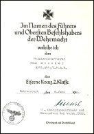 Dokumentennachlass Eines SS-Unterscharführers Leibstandarte SS Adolf Hitler, Dabei U.a. Verleihungsurkunde... - Ohne Zuordnung