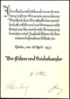 Bestallungsurkunde Vom Hauptmann Der Luftwaffe Zum Major, Mit Originalunterschriften Hitler, Göring Und Von... - Ohne Zuordnung