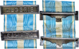 Band Mit Gefechtsspangen "ALGERIE" Und "SAHARA", Zustand II.  IIRibbon With Combat Ribbons "ALGERIE" And... - Ohne Zuordnung