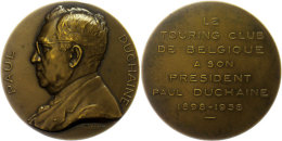 Belgien, Bronzemedaille (Dm. Ca. 62,50mm, Ca. 88,04g), 1938, Von Bonnetain, Auf Paul Duchaine. Av: Brustbild Nach... - Other & Unclassified