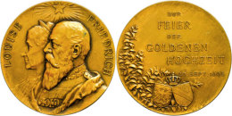 Baden, Friedrich I., Bronzemedaille (50,38g, Durchmesser 50,70mm), 1906, Von Mayer Und Wilhelm, Auf Die Goldene... - Sonstige & Ohne Zuordnung