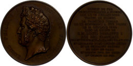 Frankreich, Louis Philippe I., Bronzemedaille (Durchmesser Ca. 52mm, 62,52g),1842, Von Barre, Auf Das... - Other & Unclassified